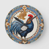 Dachdeckermosaik Runde Wanduhr (Vorderseite)