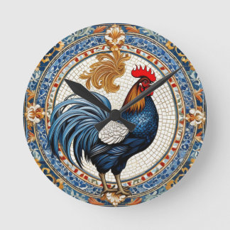 Dachdeckermosaik Runde Wanduhr