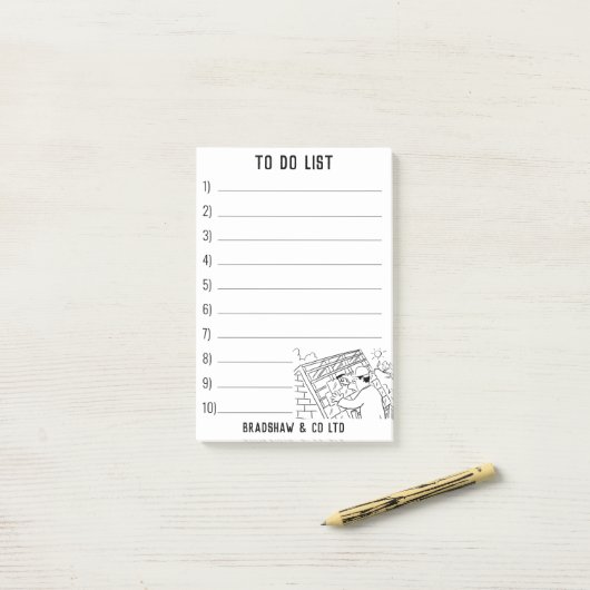 Dachdeckerreparaturen an PersonaliSe Post-it Klebezettel (Auf Schreibtisch)