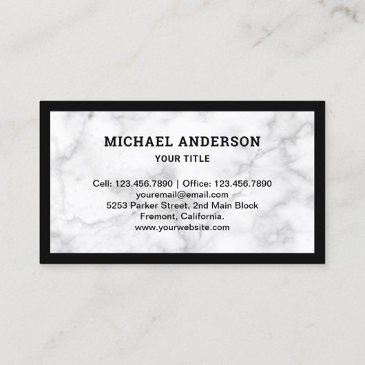 Dachdeckerroofer aus weißem Marmor Visitenkarte (Rückseite)