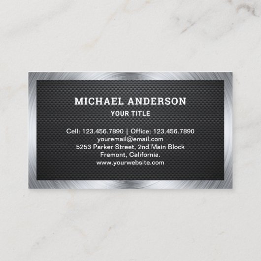 Dachdeckerroofer für Kohlenstofffaser Visitenkarte (Rückseite)