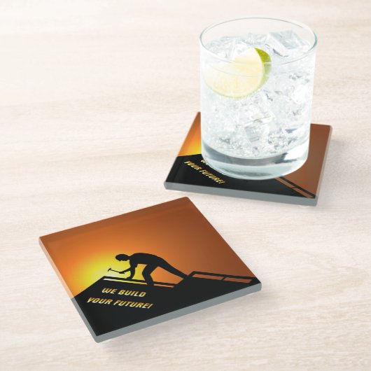 Dachdeckung Glasuntersetzer (Schrägansicht)