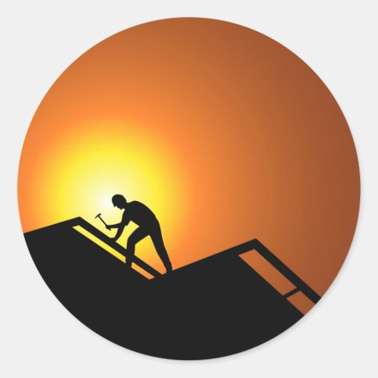 Dachdeckung Runder Aufkleber (Vorderseite)