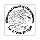 Dachdeckungen, Verschmutzungen und Schlittschuhe. Gummistempel (Prägung)