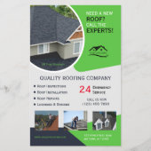 Dachdeckungs- und Reparaturarbeiten Grüne Unterneh Flyer (Vorne)