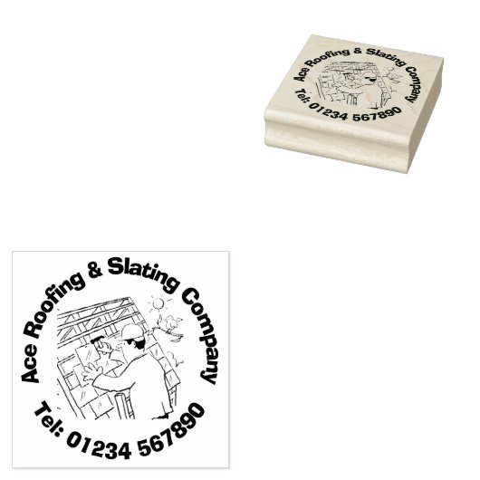 Dachdeckungs- und Slating-Geschäft. Roofer Gummistempel (Stempel)