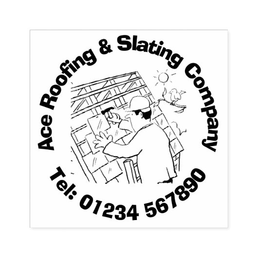 Dachdeckungs- und Slating-Geschäft. Roofer Gummistempel (Prägung)