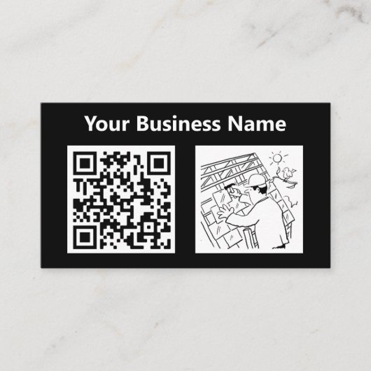 Dachdeckungsfirma Illustration & QR-Code Visitenkarte (Vorderseite)