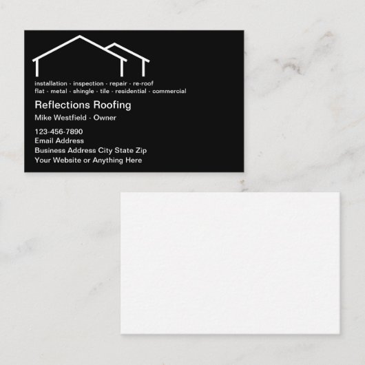 Dachdeckungsservice Haus Dachsymbol Visitenkarte (Vorne/Hinten)