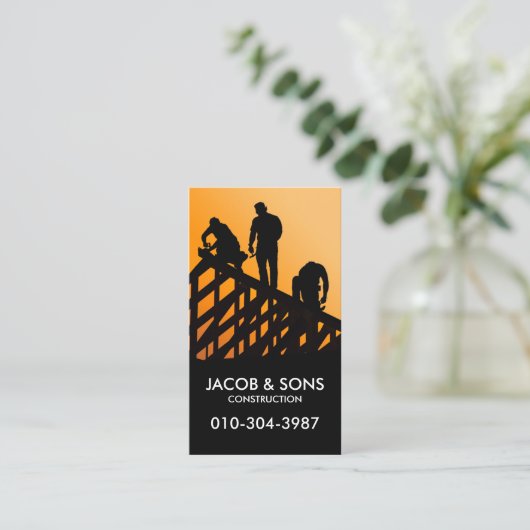 Dachdeckungsvertragnehmer Visitenkarte (Stehend Vorderseite)