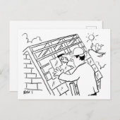 Dachdienstleistungen Cartoon Design Postkarte (Vorne/Hinten)