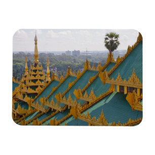 Dächer der Shwedagon-Pagode, Yangon, Myanmar Magnet
