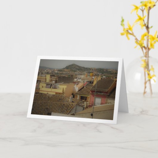 Dächer der Stadt Benisanó, Valencia, Spanien Karte (Gelbe Blume)