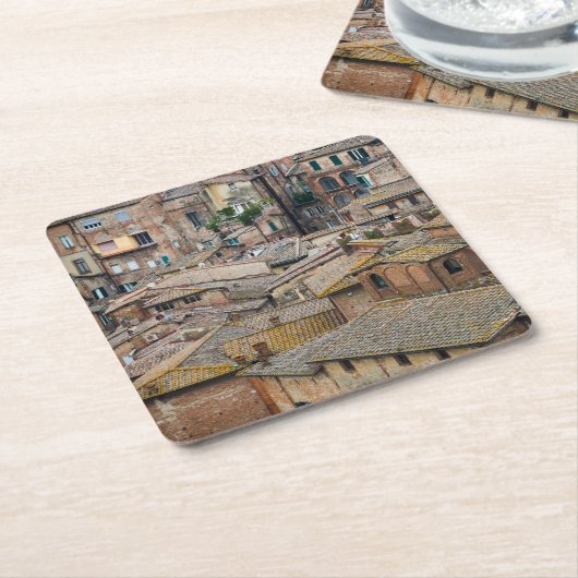 Dächer in Siena-Untersetzer Rechteckiger Pappuntersetzer (angewinkelt)