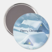 Dächer mit glänzender Schneedecke Magnet (Vorderseite/Rückseite)