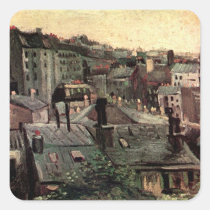 Dächer und Hinterhöfe von Häusern von Vincent van Quadratischer Aufkleber