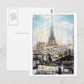 Dächer von Paris Postkarte (Vorne/Hinten)