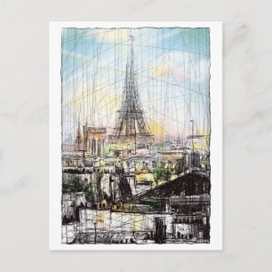 Dächer von Paris Postkarte