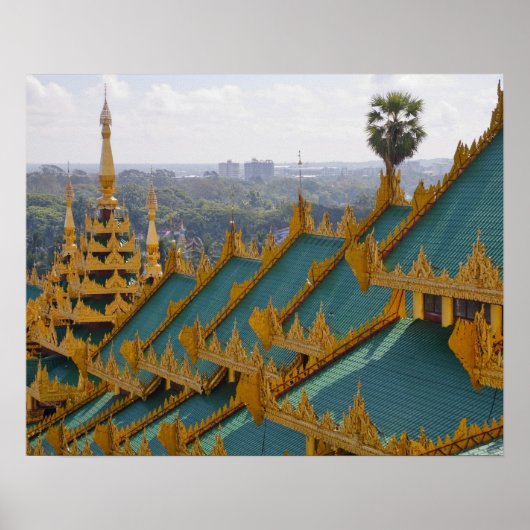 Dächer von Shwedagon Pagoda, Rangun (Yangon), Myan Poster (Vorne)
