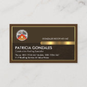 Dachkonstruktion auf braunen Ebenen - Goldrahmen Visitenkarte (Vorderseite)