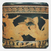 Dachrindenkrater 2 quadratischer aufkleber (Vorderseite)