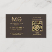 Dachrinnen-Spezialist-Logo Espresso Modern QR-Code Visitenkarte (Rückseite)