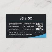 Dachrinnenreinigungsdienst QR Code Professionell  Visitenkarte (Rückseite)