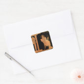 Dachrote Figur mit einer Braut, 5. Quadratischer Aufkleber (Umschlag)