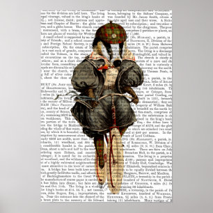 Dachs auf Vintagem Fahrrad Poster