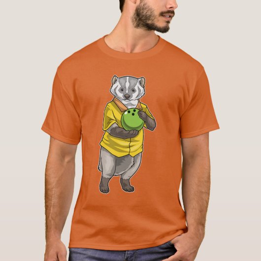 Dachs Bowling Bowlingskugel T-Shirt (Vorderseite)