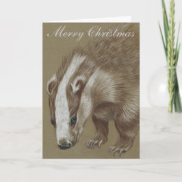 Dachs-britische Tier-Weihnachtskarten Feiertagskarte