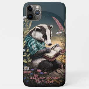 Dachs Buch lesen Wildblumen Cottagecore Benutzerde Case-Mate iPhone Hülle