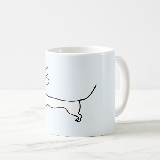 Dachs EinLine-Illustrations-Tasse Kaffeetasse (VorderseiteRechts)