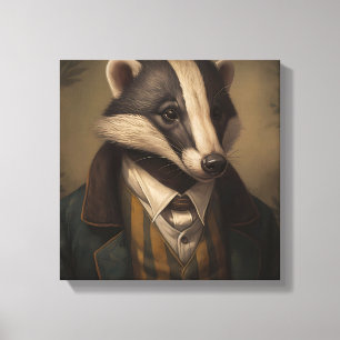 Dachs im Anzug Tierkunst Tier im Anzug Leinwanddruck