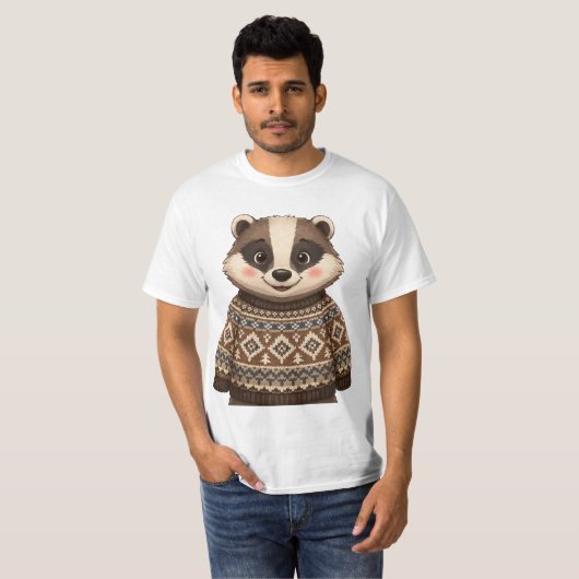 Dachs in einem Pullover T-Shirt (Vorne ganz)
