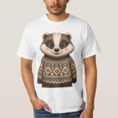 Dachs in einem Pullover T-Shirt (Vorderseite)