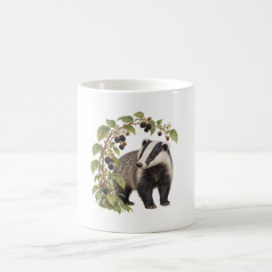 Dachs neben Brombeerhecken Kaffeetasse
