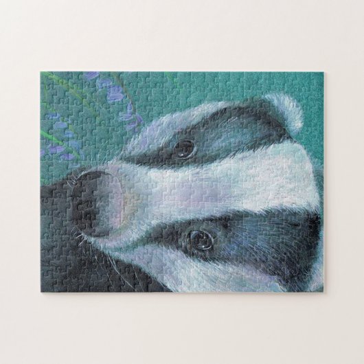 Dachs-schöne Kunst, die Puzzlen malt Puzzle (Horizontal)