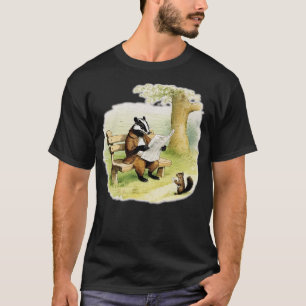 Dachs sitzt auf einer Bank und liest eine Zeitung T-Shirt