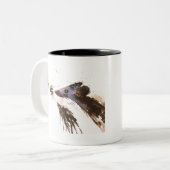 Dachs und eine Hummelbiene Zweifarbige Tasse (Vorderseite Links)