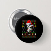 Dachs Weihnachtsbeleuchtung Lustiger Weihnachtsman Button (Vorne & Hinten)