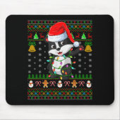 Dachs Weihnachtslichter Lustiger Weihnachtsmann Hä Mousepad (Vorne)