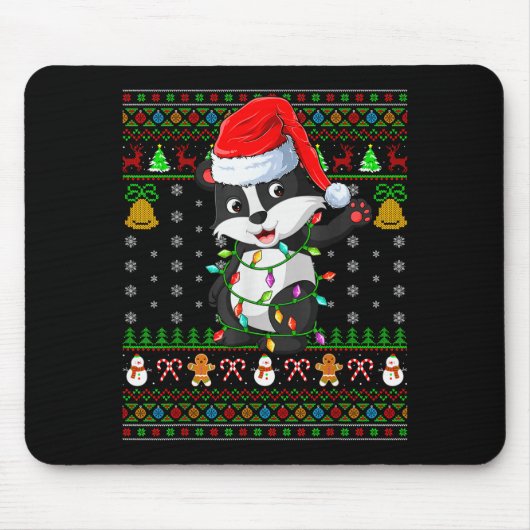Dachs Weihnachtslichter Lustiger Weihnachtsmann Hä Mousepad (Vorne)