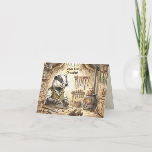 Dachs Werkzeugschuppen-Werkstatt | Opa Karte (Vorderseite)