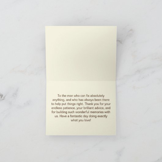 Dachs Werkzeugschuppen-Werkstatt | Opa Karte (Innenseite)