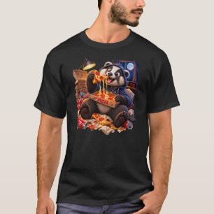 Dachsbär beim Mitternachtspizza – Süßer lustiger D T-Shirt