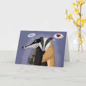 Dachse in der Liebe-Gruß-Karte Karte (Gelbe Blume)