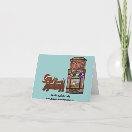 Dachshing vollständig feiertagskarte (Rückseite)