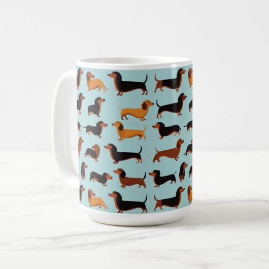 Dachshun Dogs Pattern Mug Kaffeetasse (Vorderseite Links)