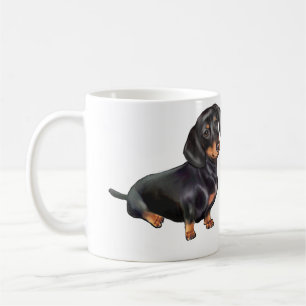 Dachshund (A) - Schwarz und Braun Kaffeetasse